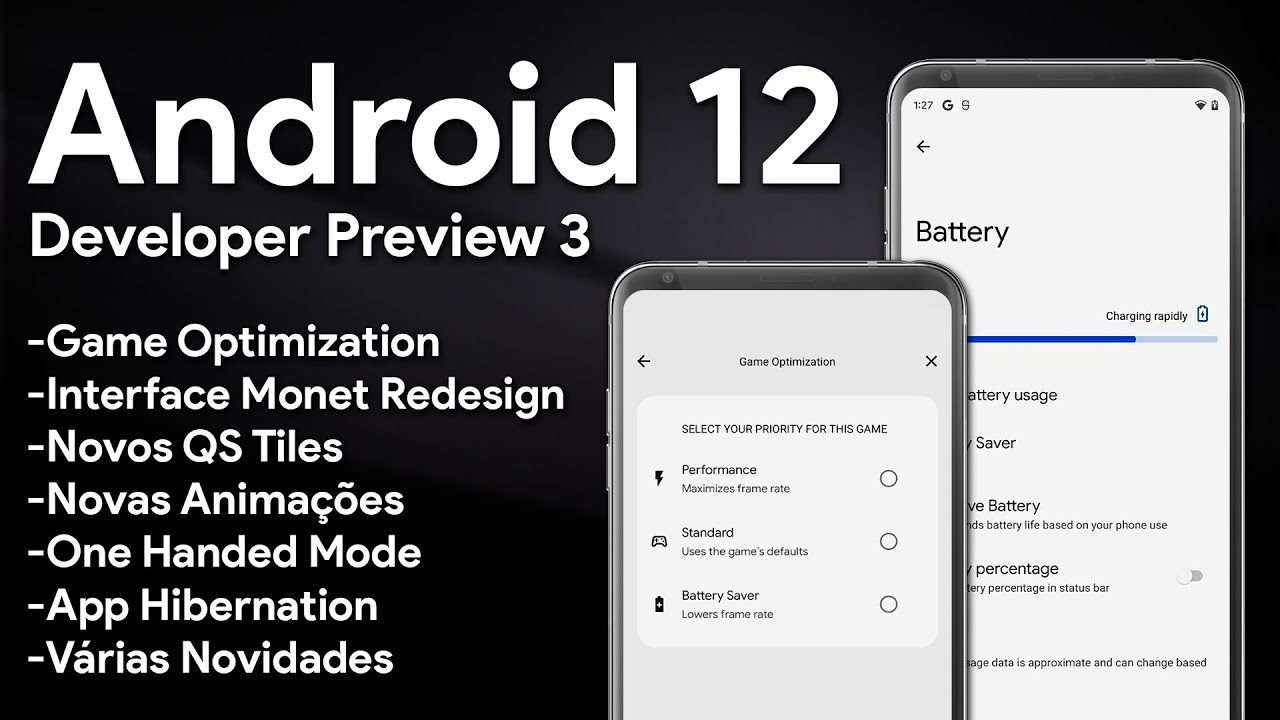 Android 12 Developer Preview 3: Otimização de JOGOS, Interface Monet Redesign, Hibernação de Apps e MUITO MAIS!