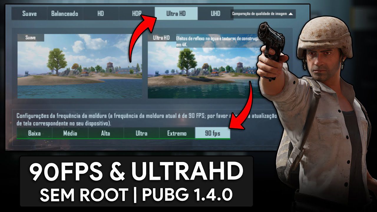 Como DESBLOQUEAR os 90FPS e ULTRA HD no PUBG MOBILE 1.4.0 SEM ROOT! | PUBG MOBILE FPS UNLOCKER