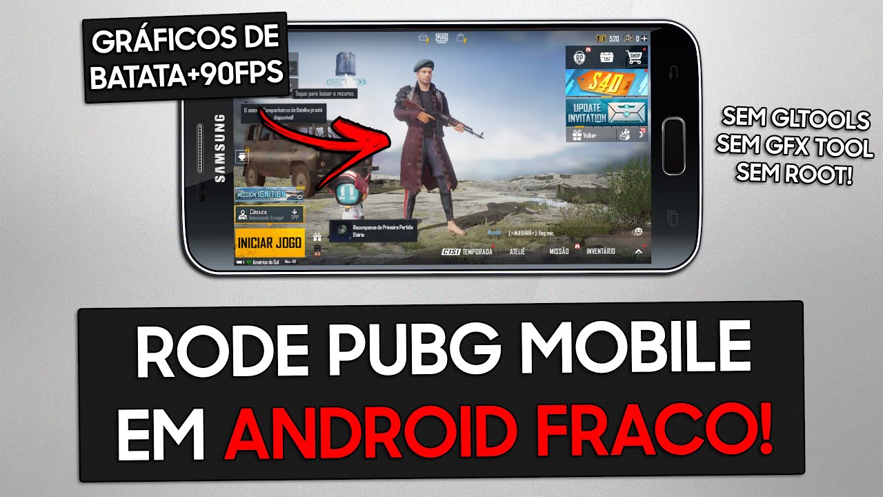 RODE PUBG MOBILE SEM TRAVAR NO SEU ANDROID FRACO! | PUBG MOBILE POTATO GRAPHICS