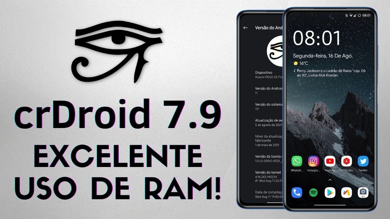 crDroid v7.9 | Android 11 | A MELHOR VERSÃO DA CRDROID – EXCELENTE USO DE RAM!