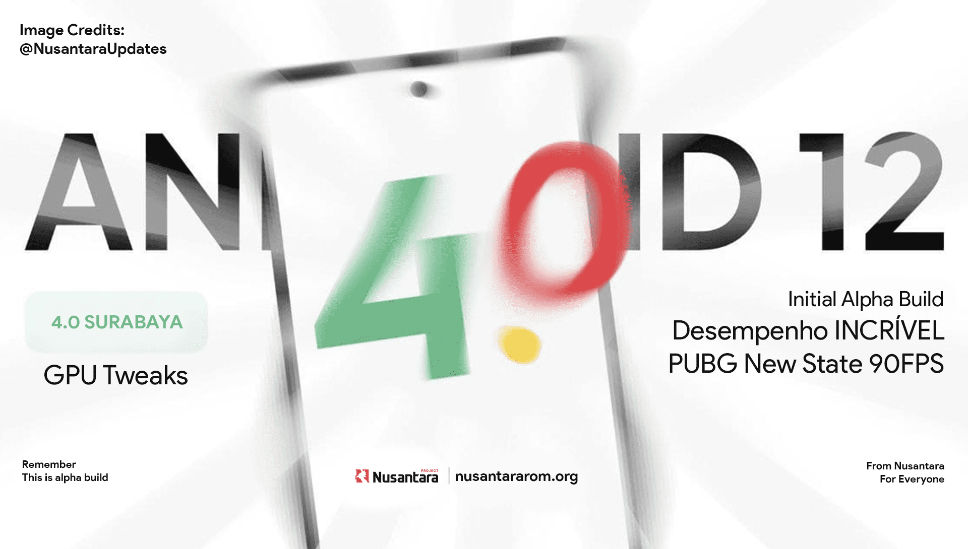 Nusantara Project v4.0 Surabaya | Android 12 | MUITAS OTIMIZAÇÕES NA GPU, PUBG NEW STATE 90FPS ULTRA!