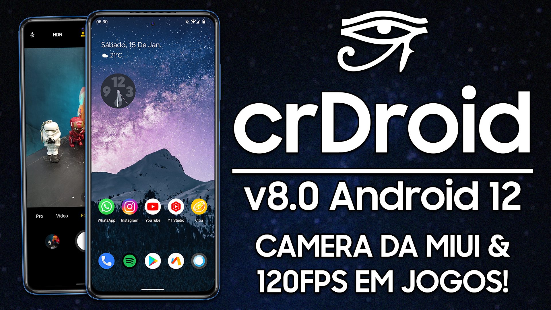 crDroid ROM v8.0 | Android 12 | MIUI Camera, 120FPS Desbloqueado em JOGOS e MUITO MAIS!