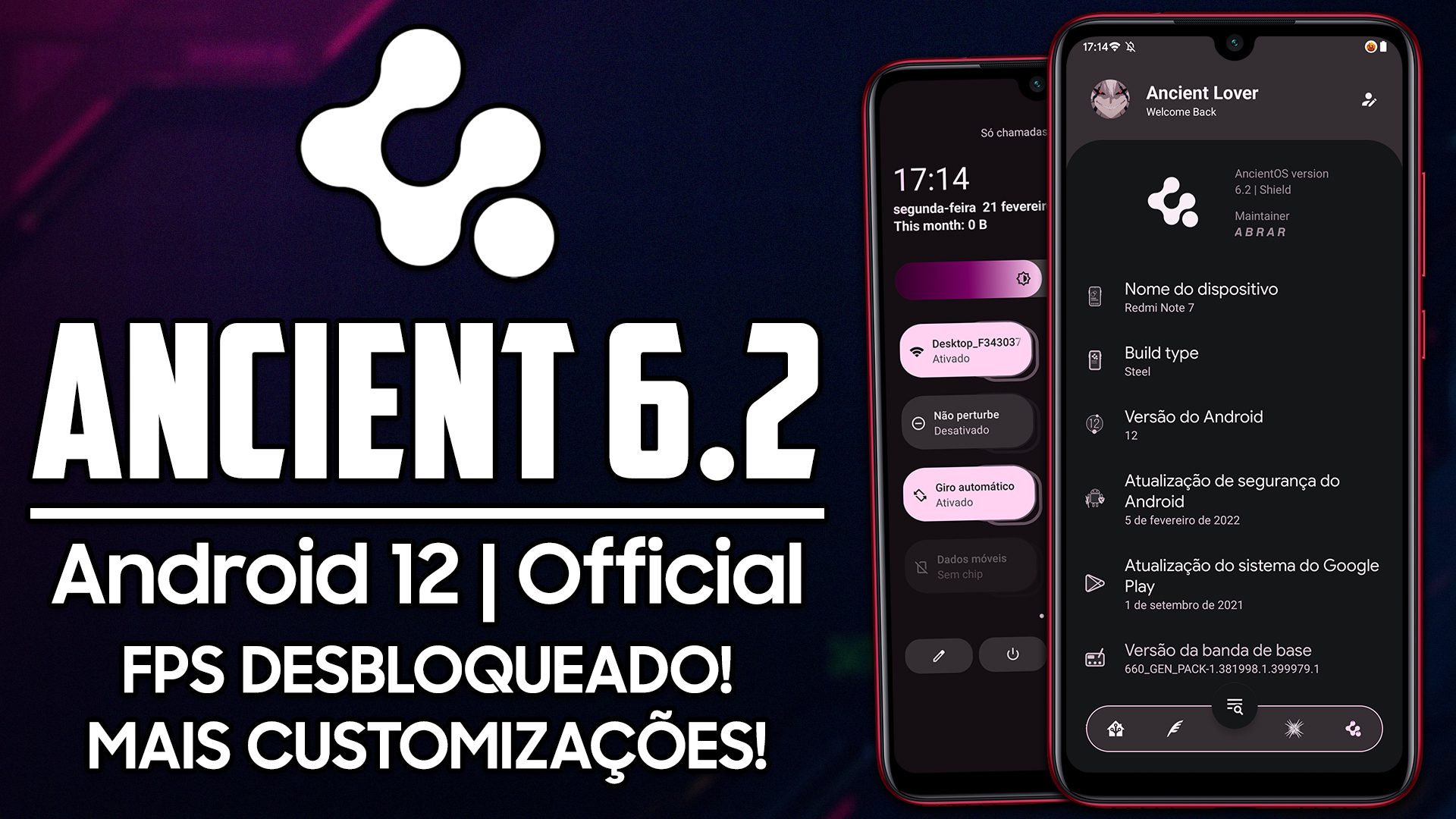 Ancient OS v6.2 Steel / Naruto | Android 12 | FPS DESBLOQUEADO, GPHOTOS ILIMITADO E MUITO MAIS!