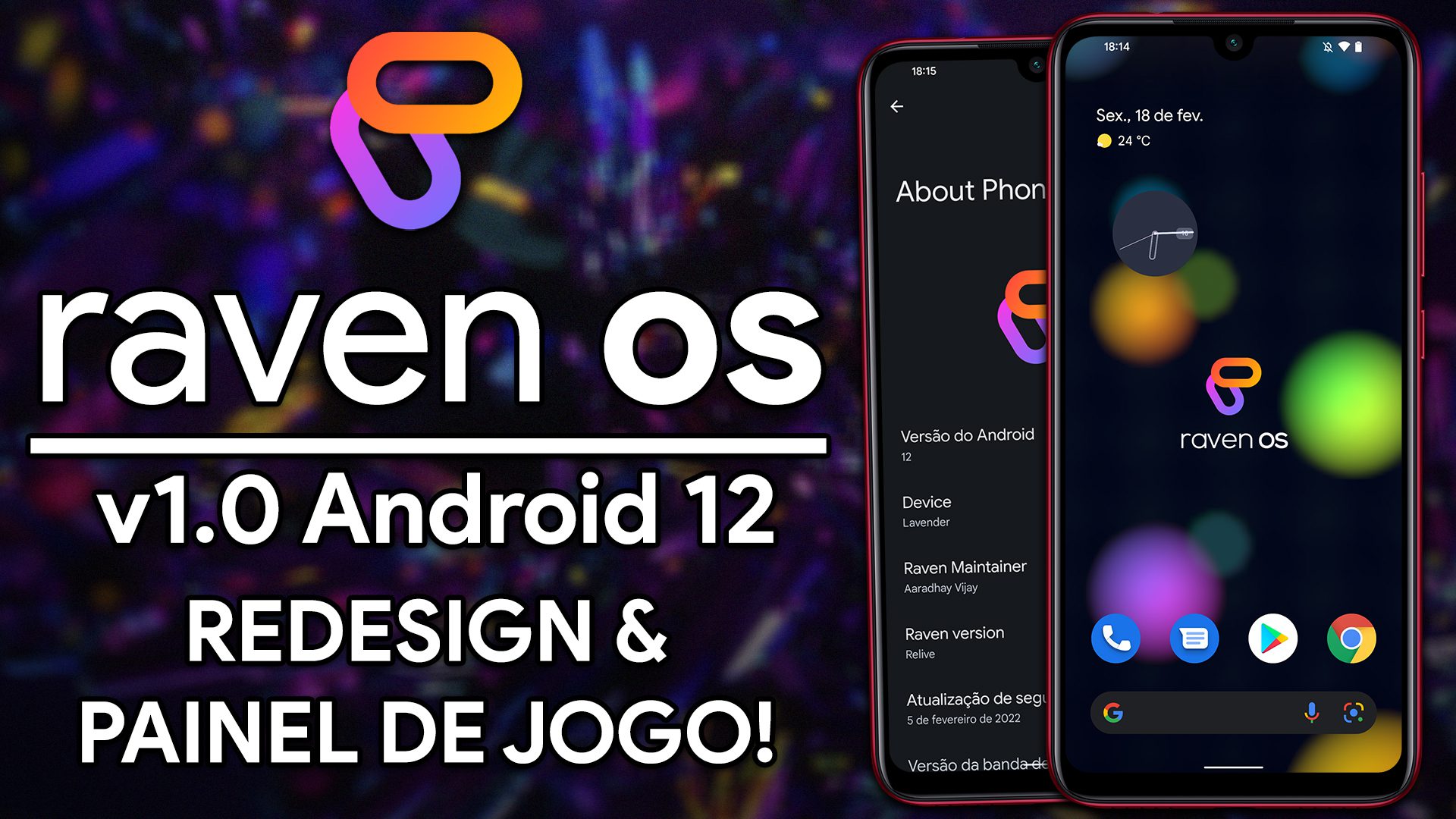 Raven-OS v1.0 Relive | Android 12 | NOVA ROM COM PAINEL DE JOGO E CONTADOR DE FPS!