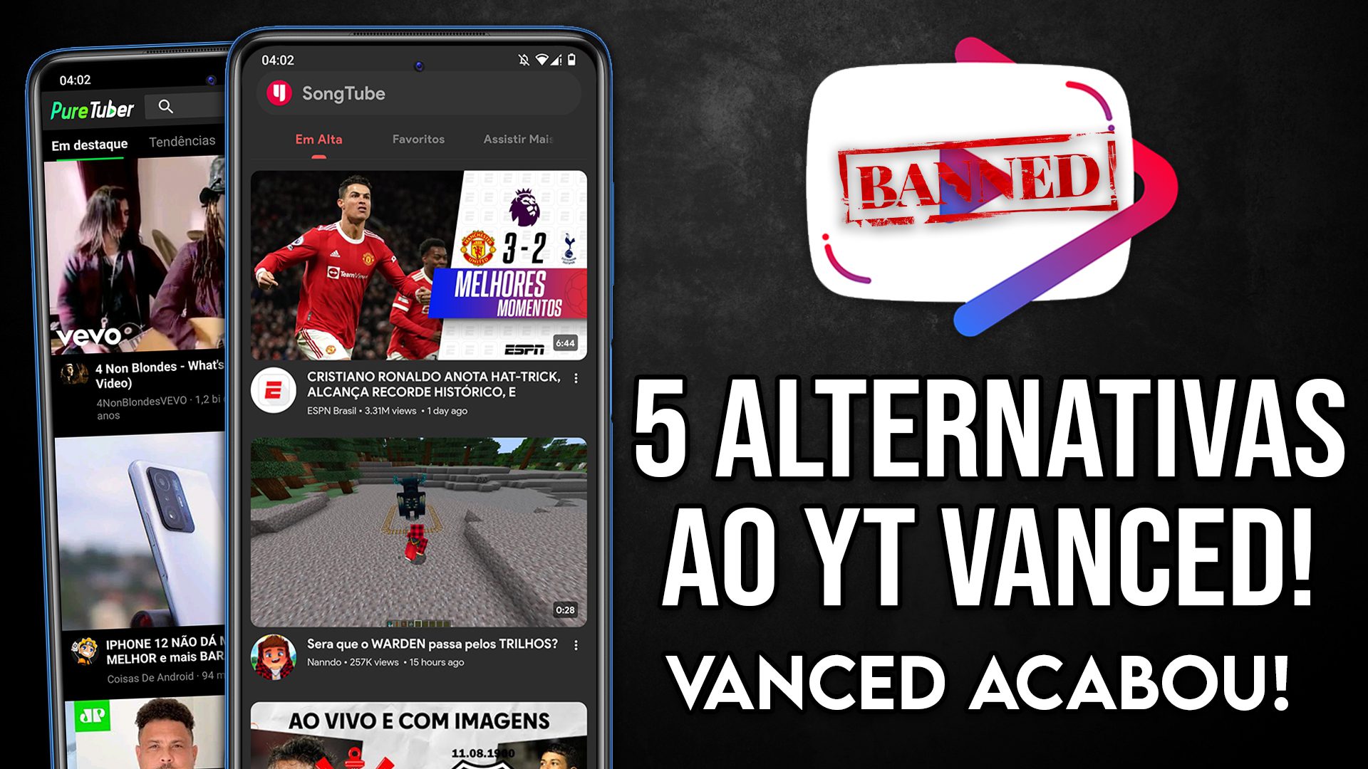 YOUTUBE VANCED ACABOU! | 5 ALTERNATIVAS PARA O YOUTUBE VANCED