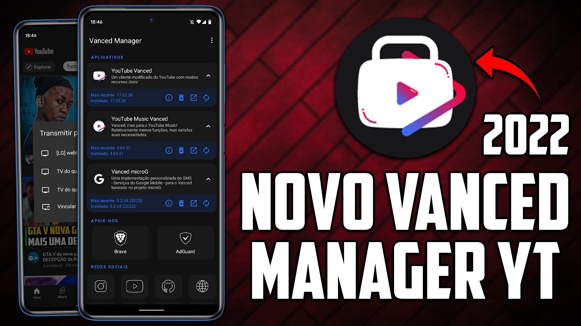 NOVO VANCED MANAGER PARA YOUTUBE | SEM ROOT e TRANSMITIR TELA FUNCIONANDO!