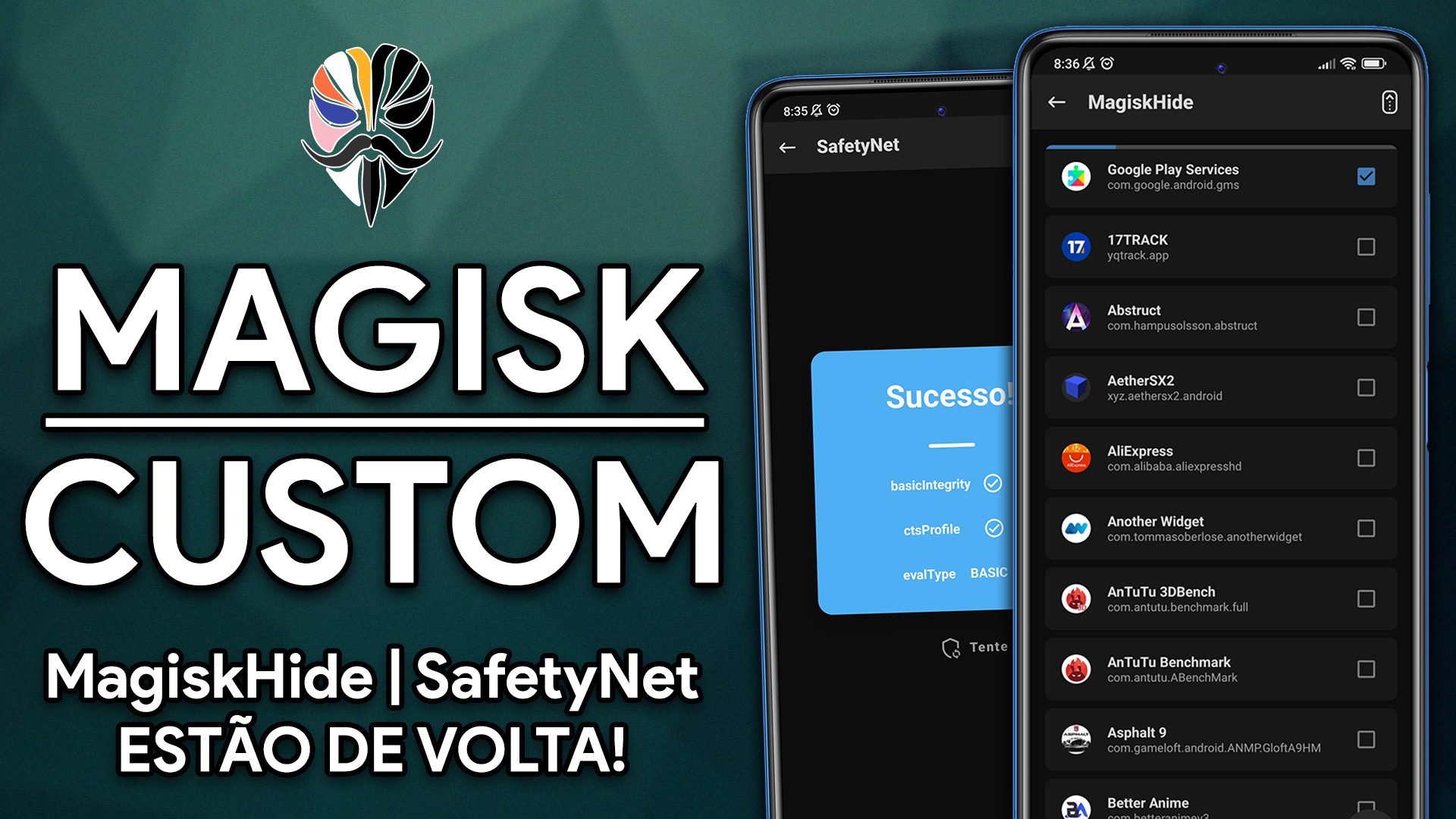 MAGISK CUSTOM | COM MAGISK HIDE E SAFETYNET TEST DE VOLTA! | Magisk Custom App