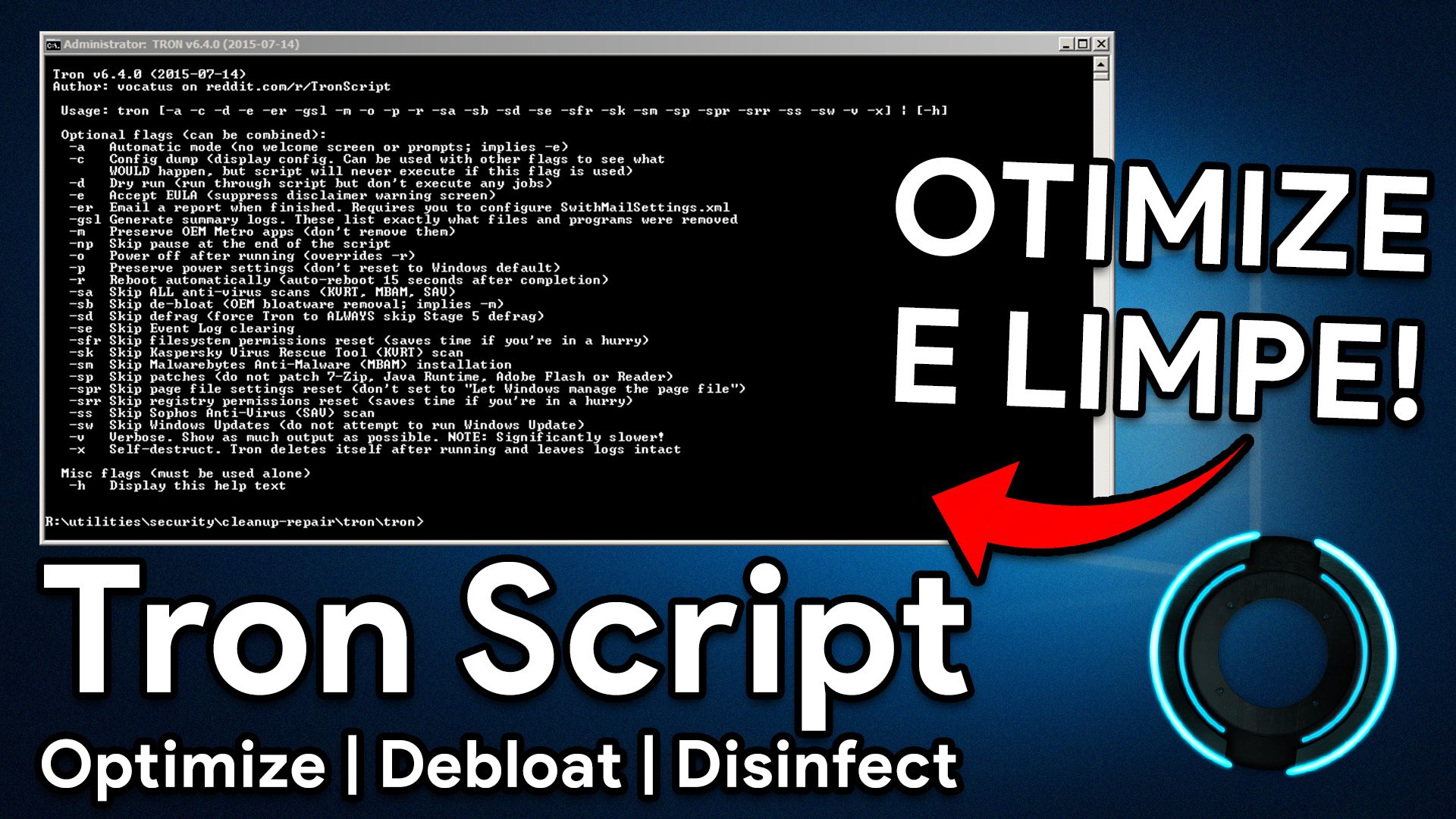 MELHOR Ferramenta para OTIMIZAR e Remover VIRUS do PC! | Tron Script | PC antigo MAIS RÁPIDO!