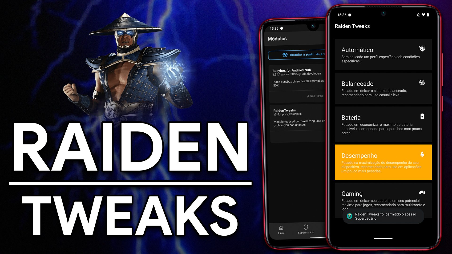 RAIDEN TWEAKS | Desbloqueio de FPS, Otimizador de kernel e MODO GAMER! | Magisk Module