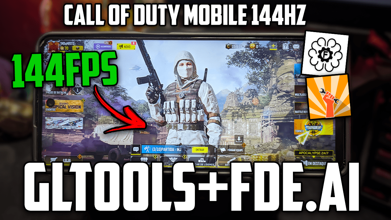 CALL OF DUTY MOBILE EM 144FPS É INSANO! | GLTools & FDE.AI | COMBO PARA JOGOS!
