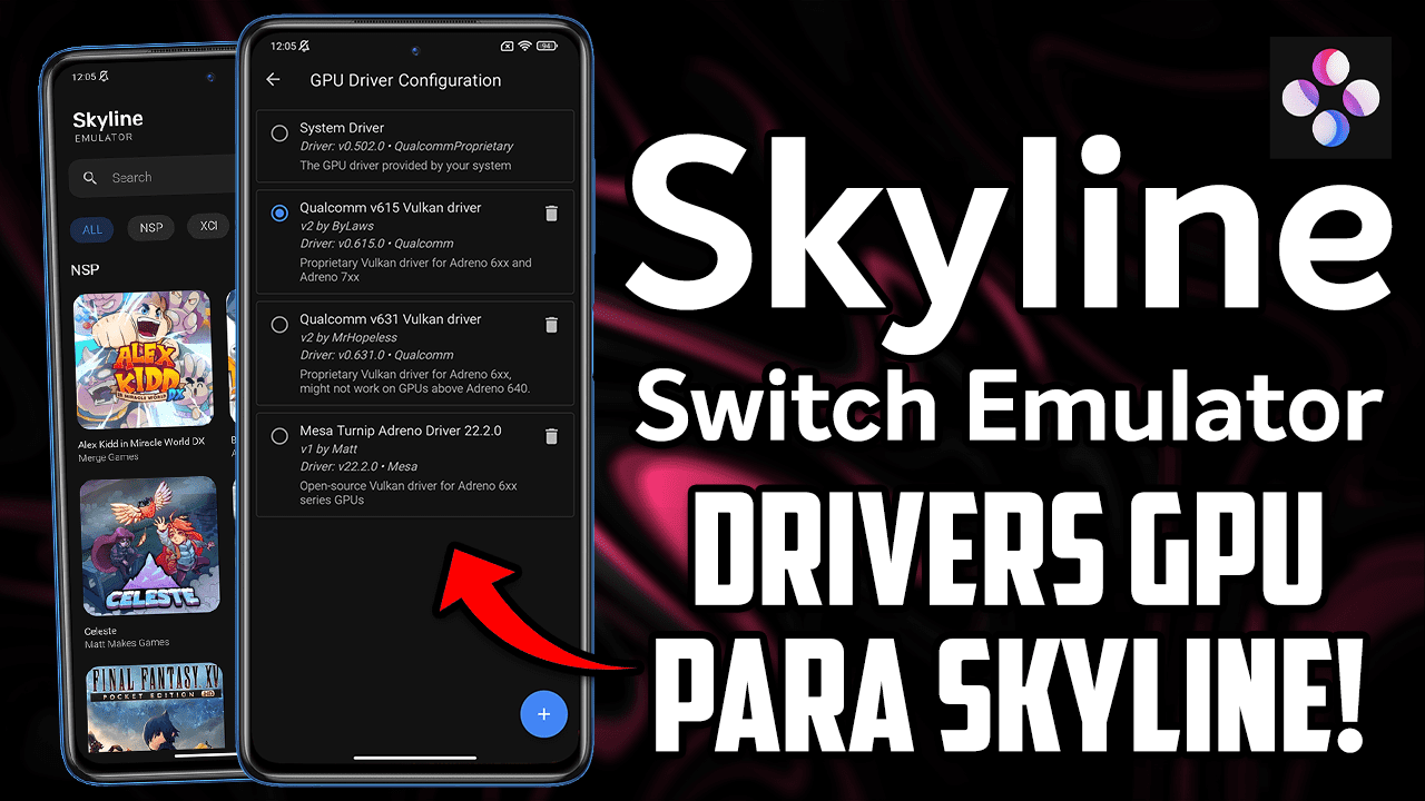 SKYLINE EMULATOR COM DRIVERS DE GPU SELECIONÁVEIS! | AUMENTE A PERFORMANCE E COMPATIBILIDADE!