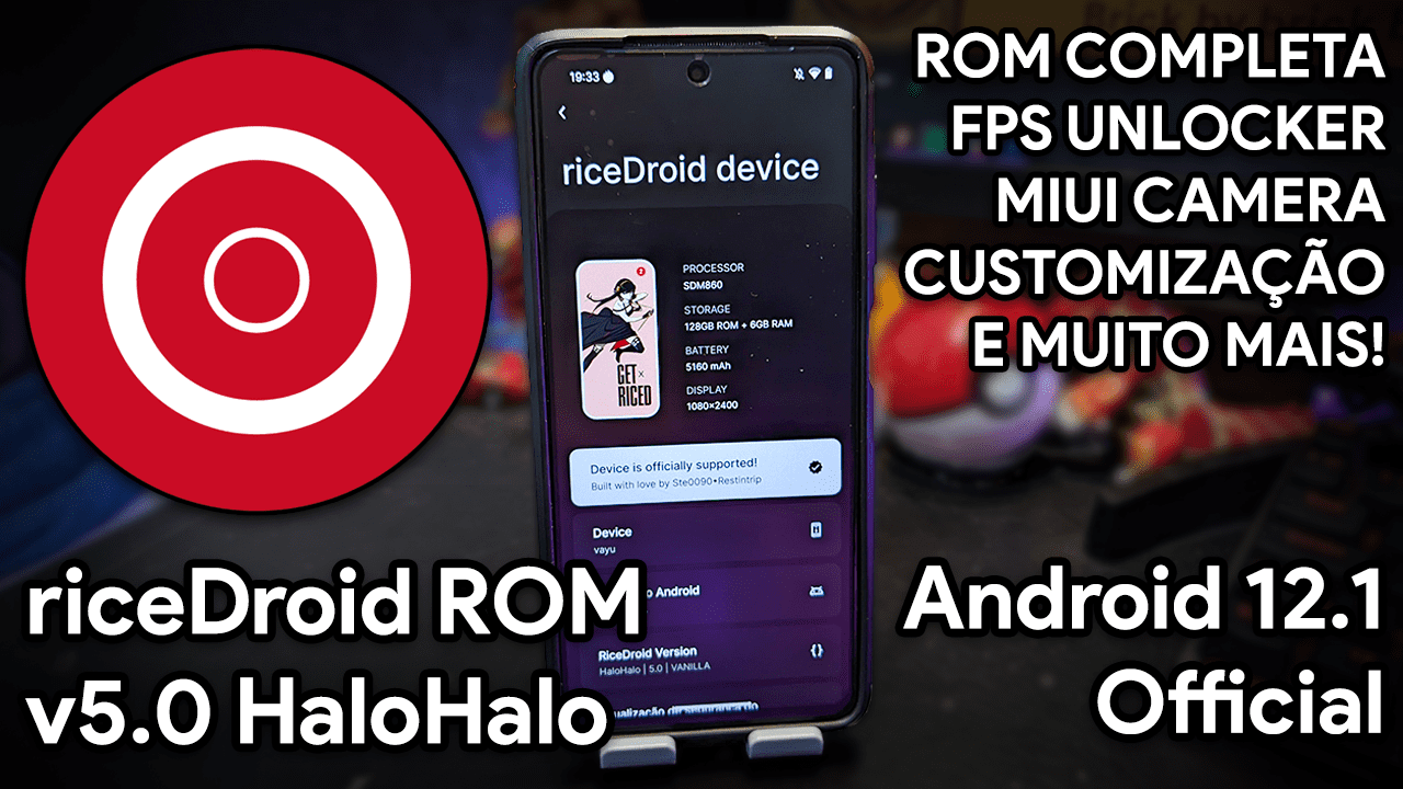 riceDroid ROM v5.0 HaloHalo | Android 12.1 | ESSA ROM ESTÁ EXCELENTE EM TUDO! JOGOS, BATERIA E PERSONALIZAÇÃO!