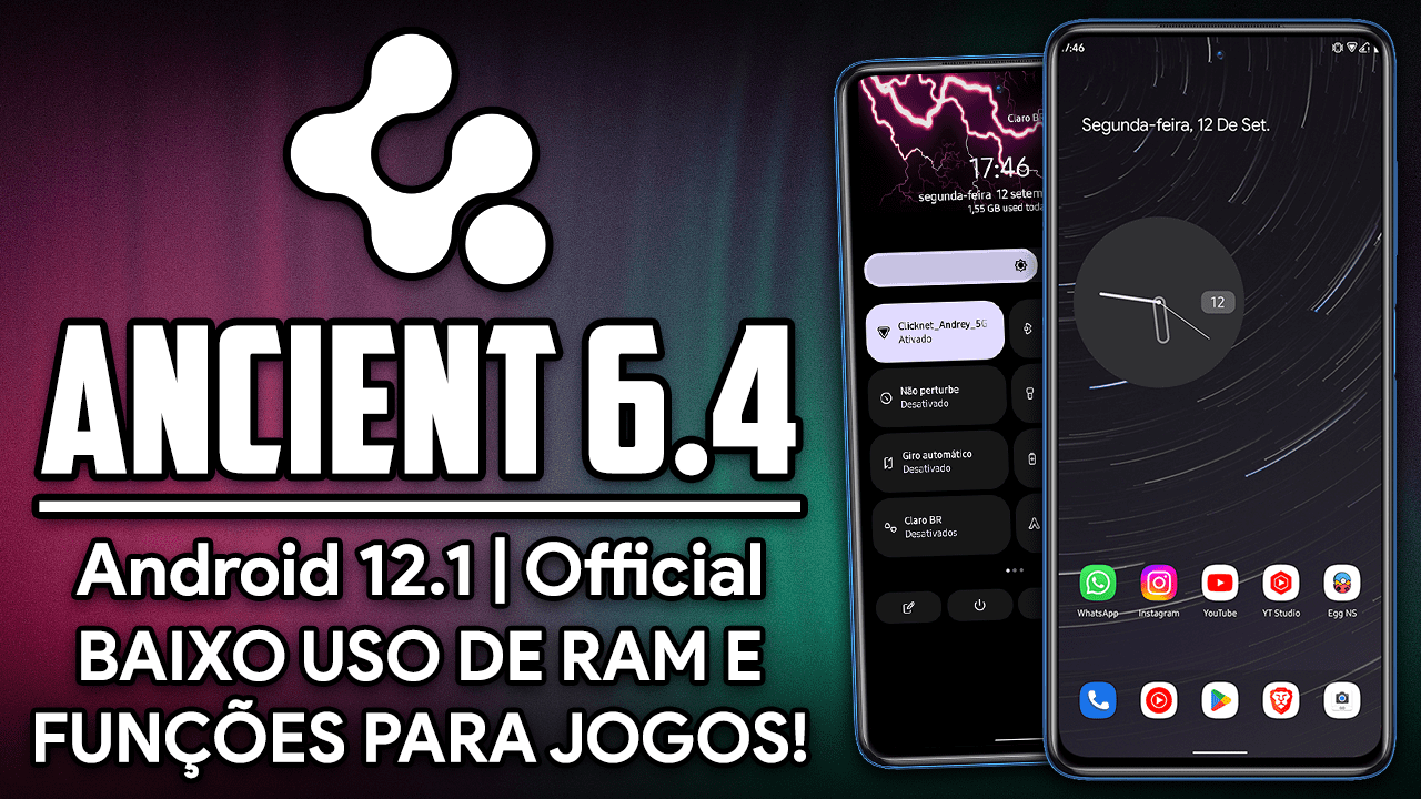 Ancient OS v6.4 Steel | Android 12.1 | MUITAS FUNÇÕES PARA JOGOS, COM USO DE RAM BAIXO!