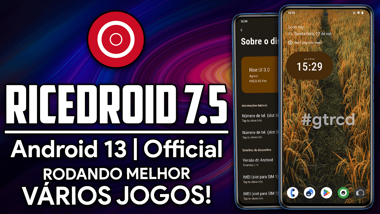RiceDroid v7.5 | Android 13 | A PERFORMANCE NOS JOGOS ESTÁ INCRÍVEL!
