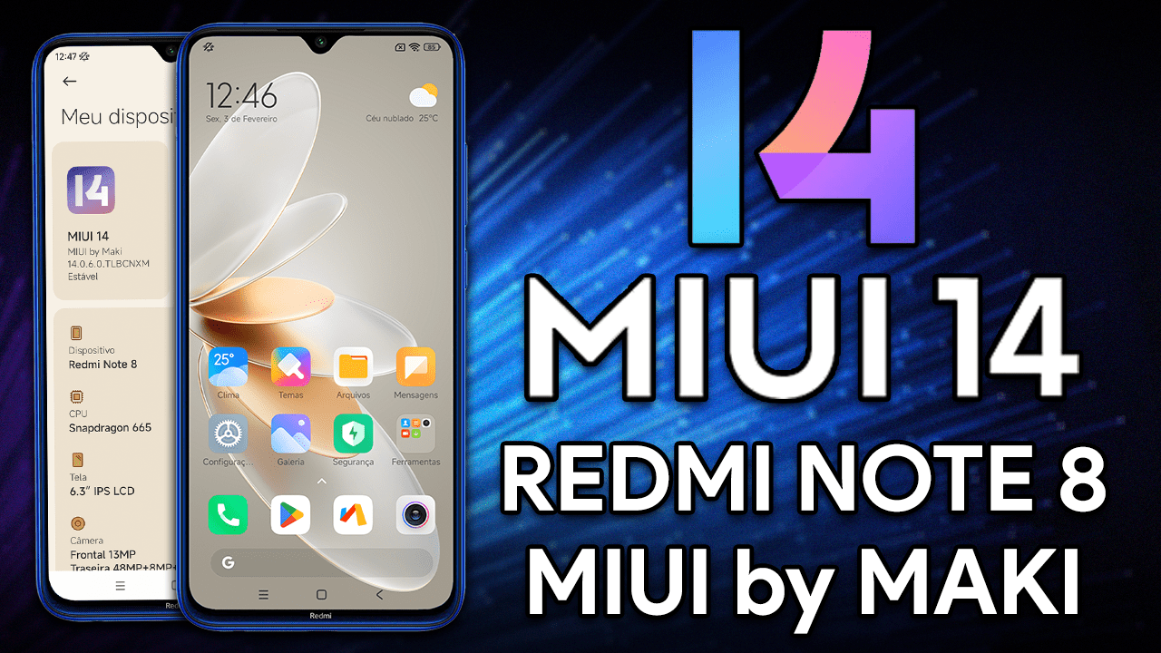 MIUI 14 com ANDROID 13 para REDMI NOTE 8! | MIUI by MAKI Redmi Note 8 | Review e Instalação!