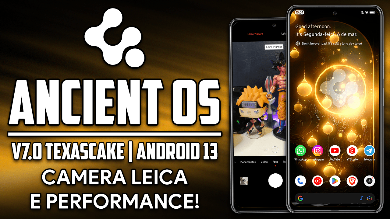 ANCIENT OS v7.0 TexasCake | Android 13 | CAMERA LEICA E PERFORMANCE EM JOGOS!