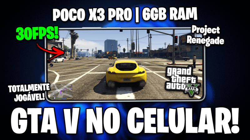 GTA V TOTALMENTE JOGÁVEL NO CELULAR! | GTA 5 POCO X3 PRO COM WINDOWS |  Project RENEGADE WIndows ARM