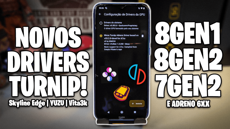 NOVOS DRIVERS TURNIP PARA 8 GEN 1 E ADRENO 610! | SKYLINE EDGE, YUZU  E VITA3K!