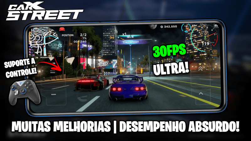 CARX STREET ATUALIZOU COM SUPORTE A CONTROLE NATIVO E 30FPS! | Teste Poco F5, Poco X3 Pro e MAIS!