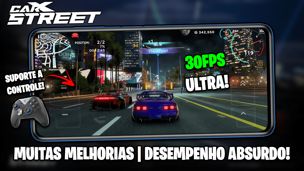 CARX STREET ATUALIZOU COM SUPORTE A CONTROLE NATIVO E 30FPS! | Teste Poco F5, Poco X3 Pro e MAIS!