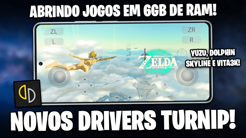 NOVOS DRIVERS TURNIP PARA YUZU E SKYLINE ABREM JOGOS EM 6GB DE RAM!