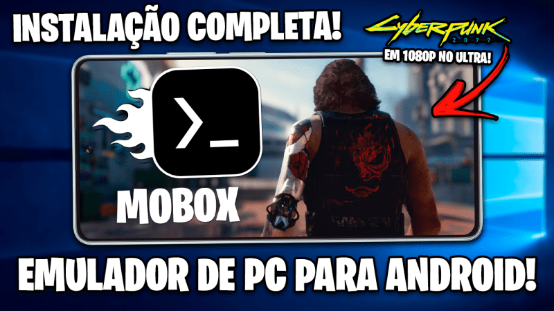 Como Instalar o MOBOX | JOGOS DE PC OFFLINE NO ANDROID! | CYBERPUNK RODANDO NO ULTRA EM 1080P