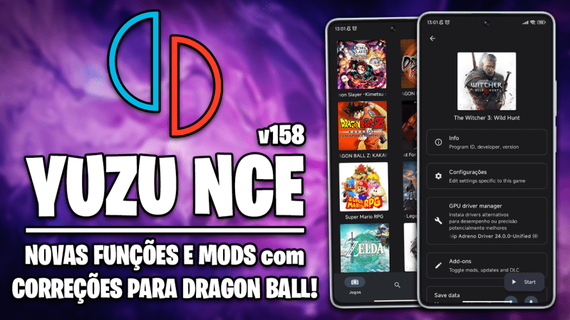 YUZU NCE 158 PARA ANDROID CHEGA COM NOVAS FUNÇÕES! | DRAGON BALL FIGHTERZ, DEMON SLAYER E MUITO MAIS!