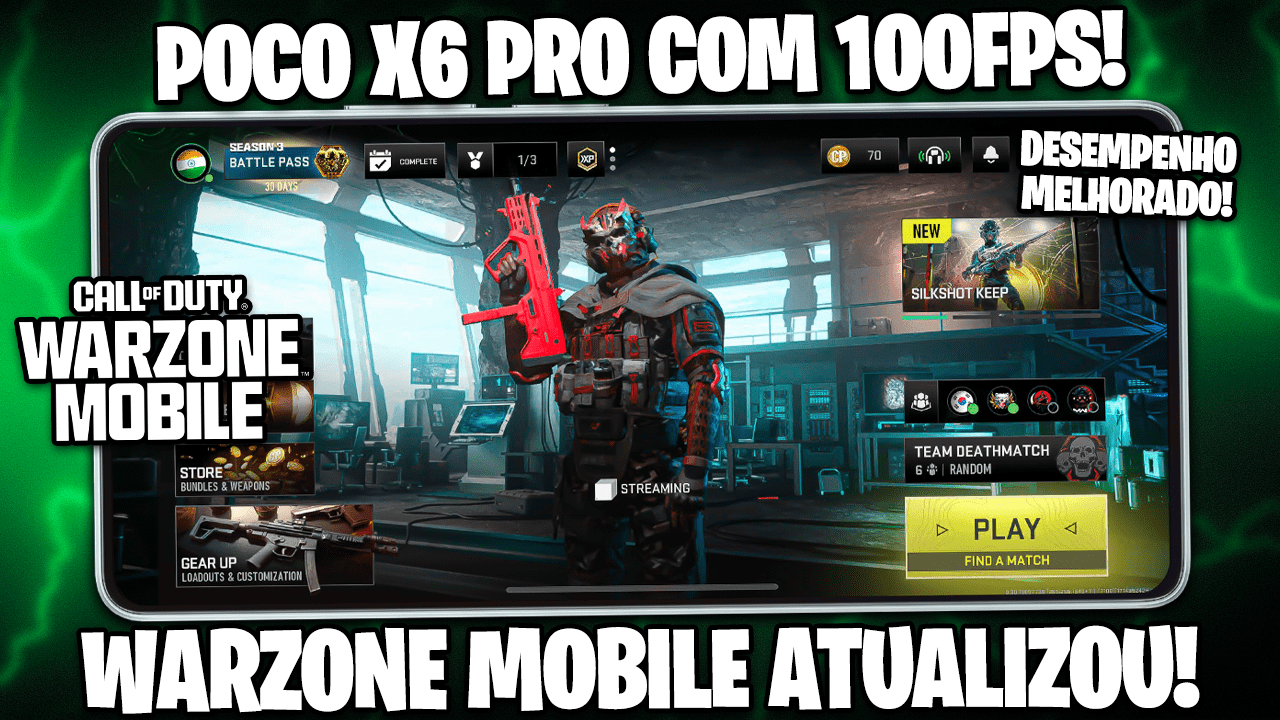COD WARZONE MOBILE MELHOROU NO DESEMPENHO! | WARZONE MOBILE NO POCO X6 PRO A 100FPS! | Cod Warzone