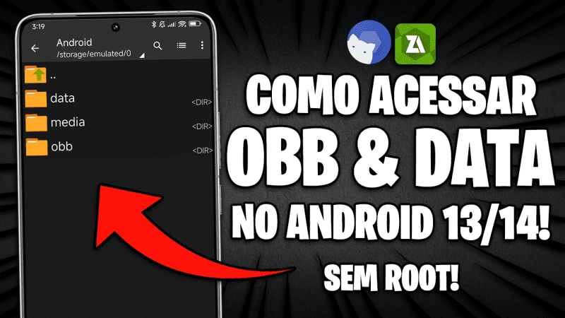 Como ACESSAR a pasta DATA e OBB no ANDROID! | OBB e DATA em QUALQUER ANDROID SEM ROOT! | Shizuku