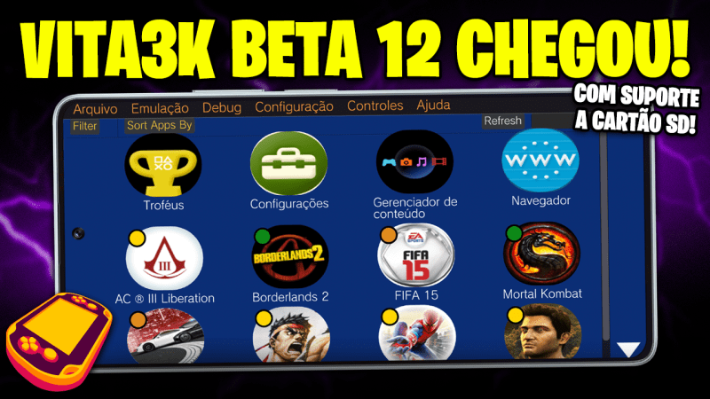 CHEGOU VITA3K BETA 12! | COM SUPORTE A CARTÃO SD, MELHORIAS DE FPS EM JOGOS E MUITO MAIS