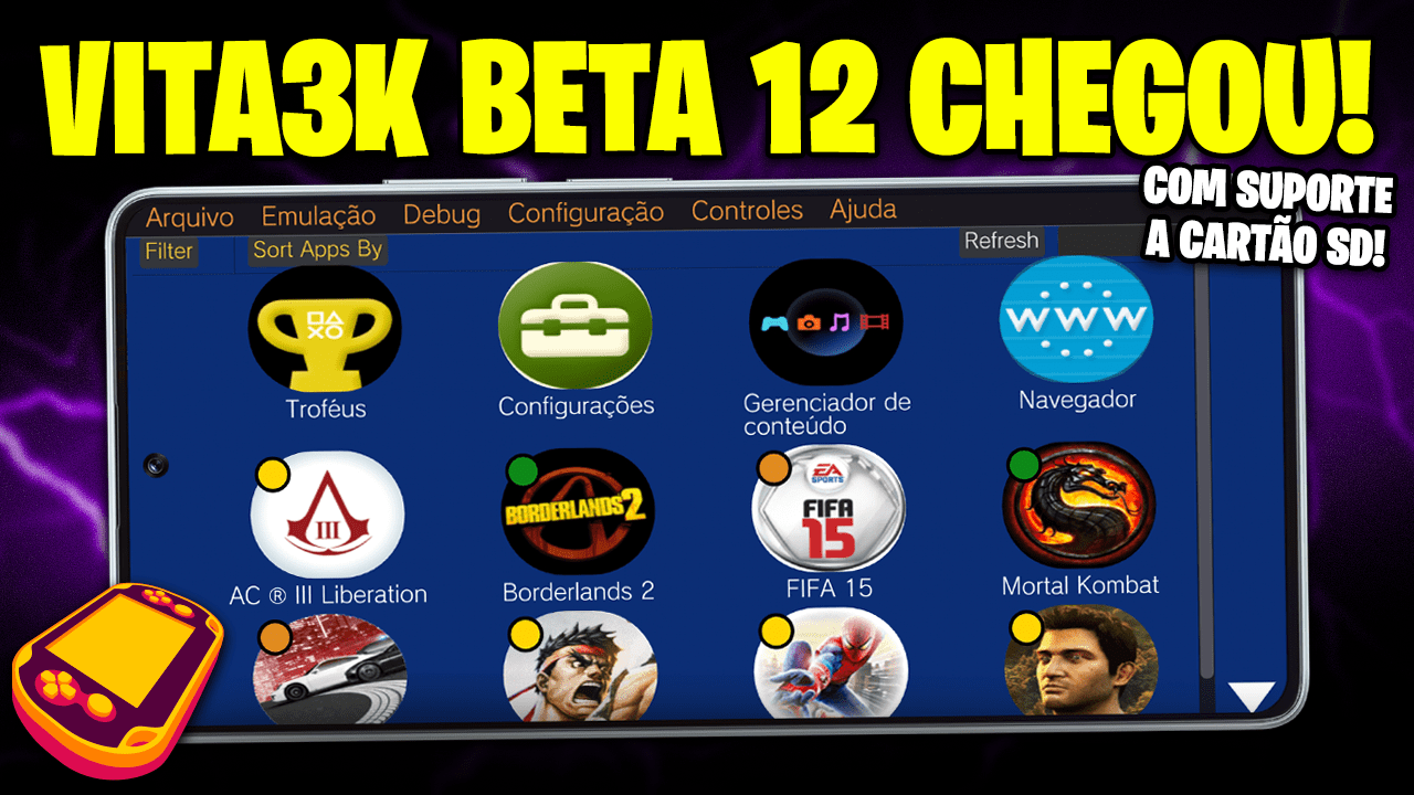 CHEGOU VITA3K BETA 12! | COM SUPORTE A CARTÃO SD, MELHORIAS DE FPS EM JOGOS E MUITO MAIS