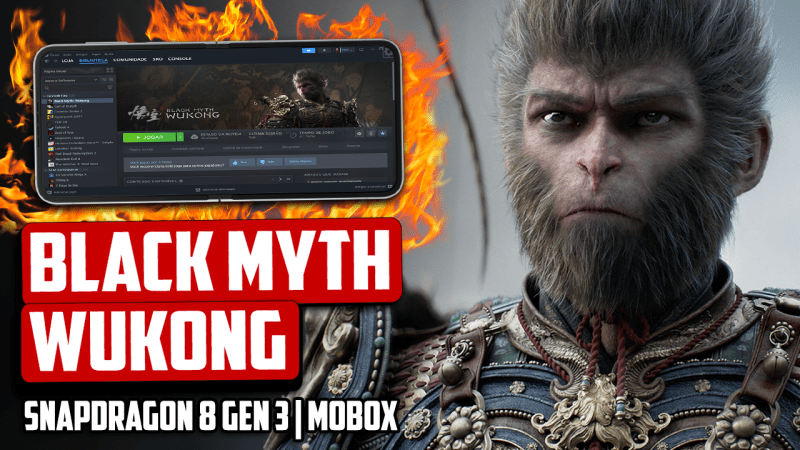 BLACK MYTH WUKONG NO CELULAR? TENTEI RODAR NO 8 GEN 3 NO MOBOX COM STEAM! | Galaxy Z Flip 6 MOBOX