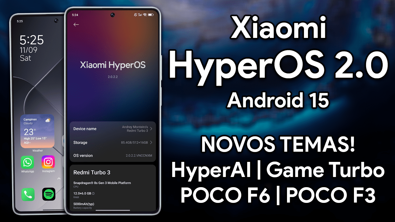 HYPER OS 2.0 COM ANDROID 15! | HYPER AI E GAME TURBO! | POCO F6 E POCO F3 HYPER OS 2.0 PORT