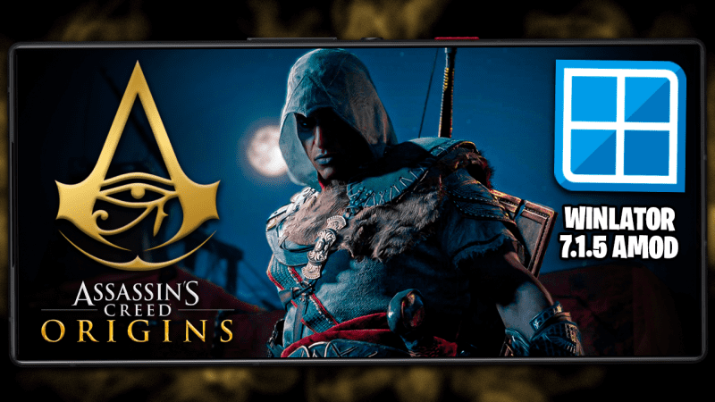 ASSASSIN’S CREED ORIGINS RODANDO NO CELULAR COM WINLATOR 7.1.5 GLIBC AMOD!