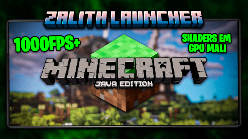 MINECRAFT JAVA NO CELULAR RODANDO LISO COM ZALITH LAUNCHER! | SUPORTE A SHADERS COM MOBILE GLUES!