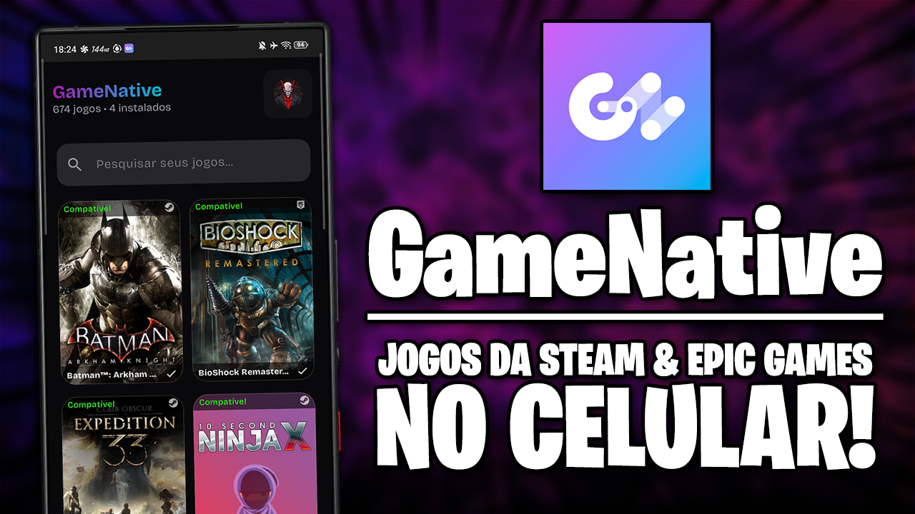 GAMENATIVE | JOGOS DA STEAM E EPIC GAMES NO CELULAR!