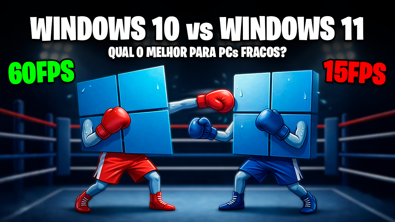 WINDOWS 10 vs WINDOWS 11 em um PC FRACO! | QUAL O MELHOR?