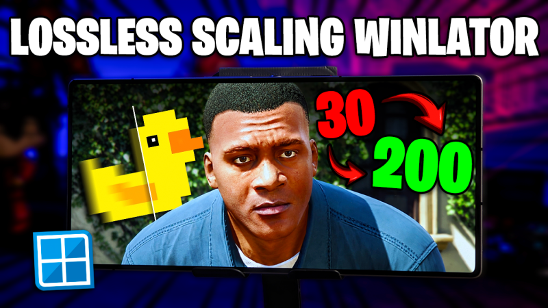 WINLATOR com LOSSLESS SCALING GERAÇÃO DE QUADROS FICOU INCRÍVEL! | GTA 5 A MAIS DE 150FPS NO ANDROID
