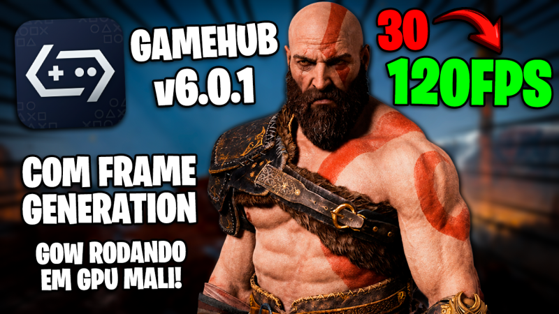 GAMEHUB v6.0.1 COM GERAÇÃO DE QUADROS E GOD OF WAR RODANDO EM GPU MALI!