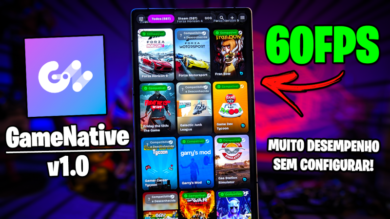 GAMENATIVE v1.0 CHEGOU! | EMULADOR DE PC PARA ANDROID COM MUITA PERFORMANCE SEM CONFIGURAR!