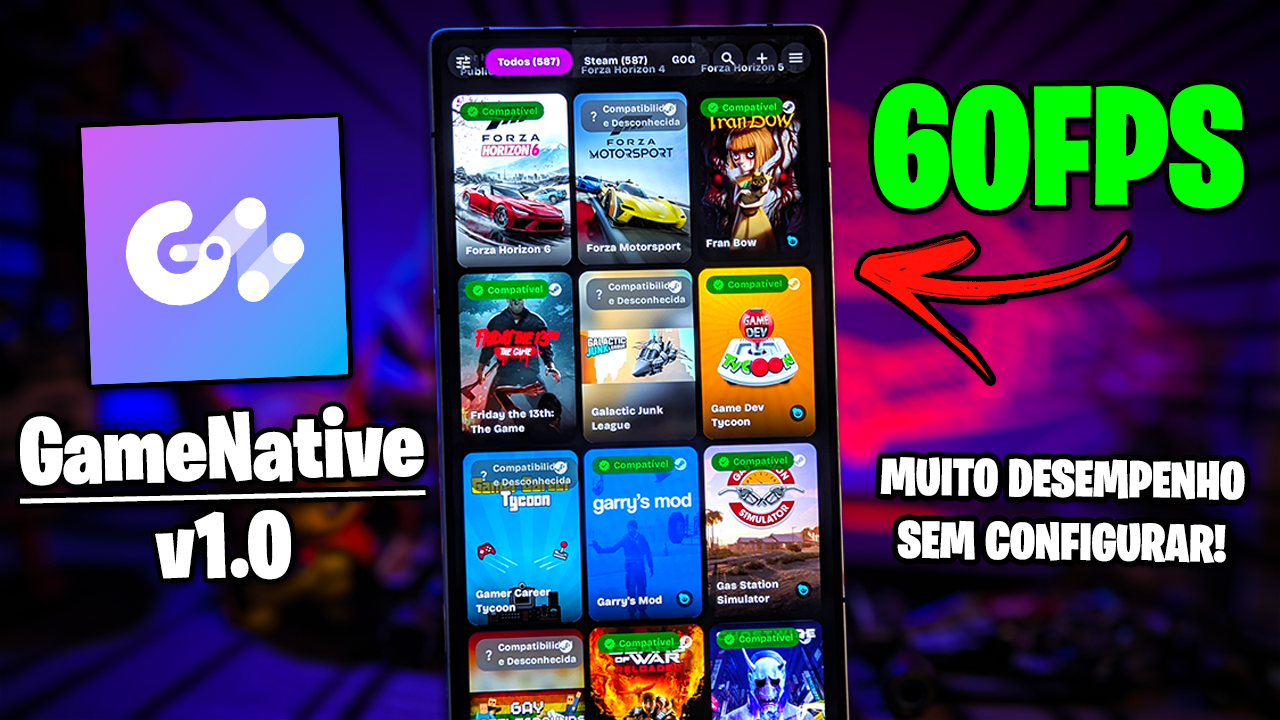 GAMENATIVE v1.0 CHEGOU! | EMULADOR DE PC PARA ANDROID COM MUITA PERFORMANCE SEM CONFIGURAR!