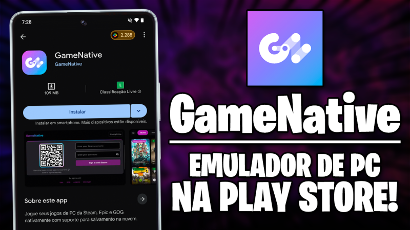 GAMENATIVE CHEGOU NA PLAY STORE! EMULADOR DE PC PARA ANDROID!