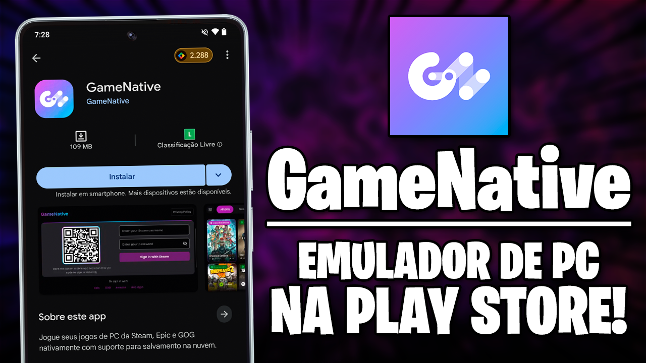 GAMENATIVE CHEGOU NA PLAY STORE! EMULADOR DE PC PARA ANDROID!