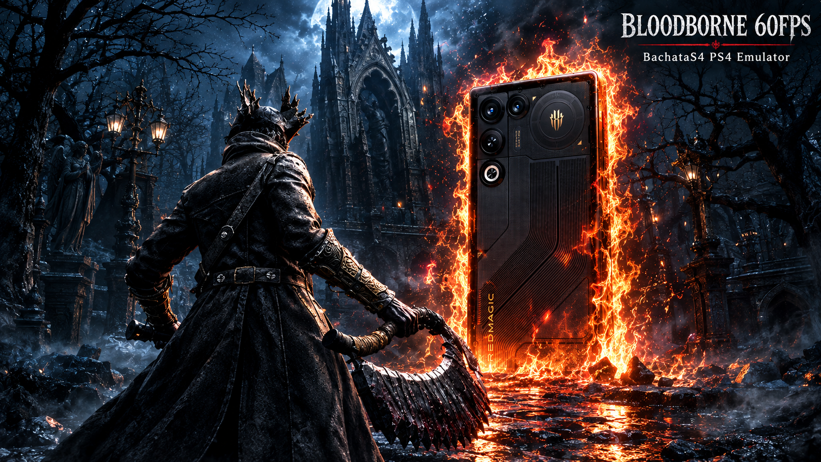 BLOODBORNE VIROU JOGO DE CELULAR KKKKKKKKKK | BLOODBORNE 60FPS ANDROID | BACHATA S4 PS4 EMULATOR