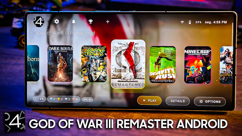 GOD OF WAR 3 REMASTER DE PS4 NO ANDROID! RODANDO LISO LISO LISO!