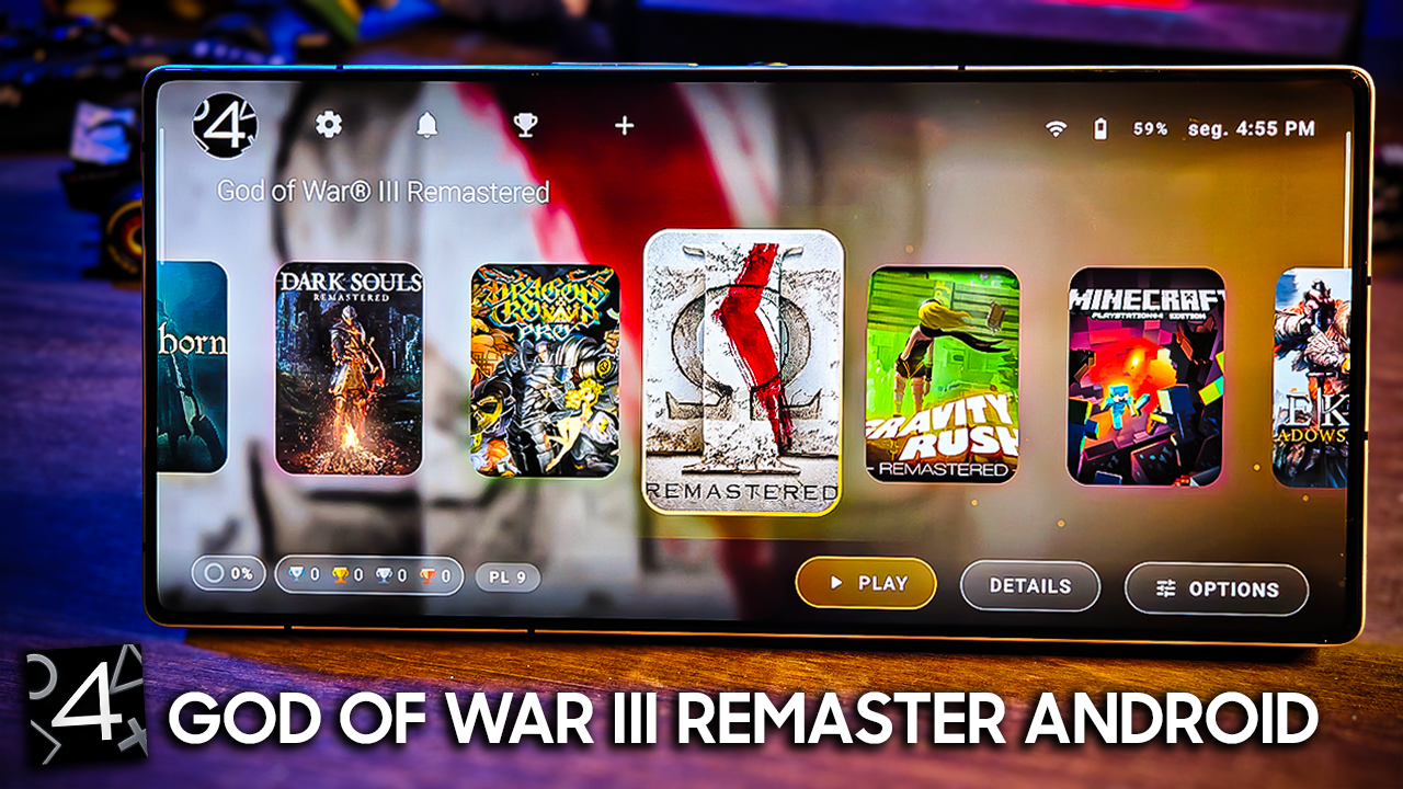 GOD OF WAR 3 REMASTER DE PS4 NO ANDROID! RODANDO LISO LISO LISO!